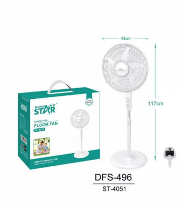 Winning Star 16" Pedestal Round Base Fan with 5 Blades