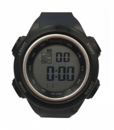 Ravel Mens 3ATM Digital Sports Silver Ring Watch RDG.14.34