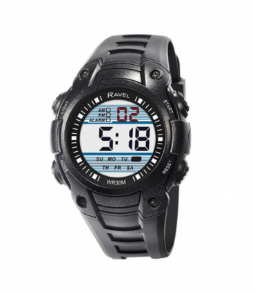 Ravel Mens 3ATM Digital Sports Blue/Black Watch RDG.14.8