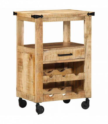 vidaXL Kitchen Trolley Brown 55 x 40 x 80 cm Solid Mango Wood
