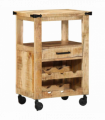 vidaXL Kitchen Trolley Brown 55 x 40 x 80 cm Solid Mango Wood