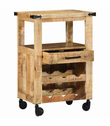 vidaXL Kitchen Trolley Brown 55 x 40 x 80 cm Solid Mango Wood