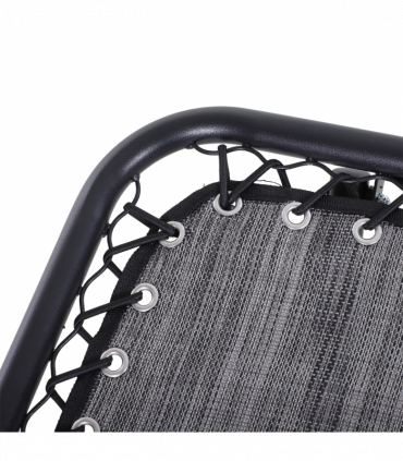 3PC Zero Gravity Chairs Sun Lounger Table Set Cup Holders - Light Grey Outsunny