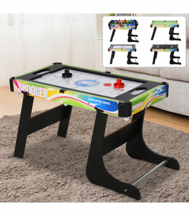 4-in-1 Foldable Game Table Hockey Football Table Tennis & Pool Home Gaming