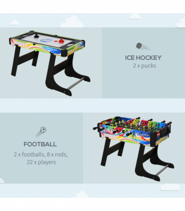 4-in-1 Foldable Game Table Hockey Football Table Tennis & Pool Home Gaming