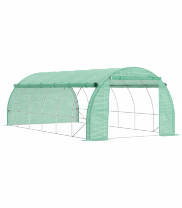 Greenhouse Walk-in tunnel 597L x 302W x 200Hcm Green Galvanised Steel PE