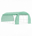 Greenhouse Walk-in tunnel 597L x 302W x 200Hcm Green Galvanised Steel PE