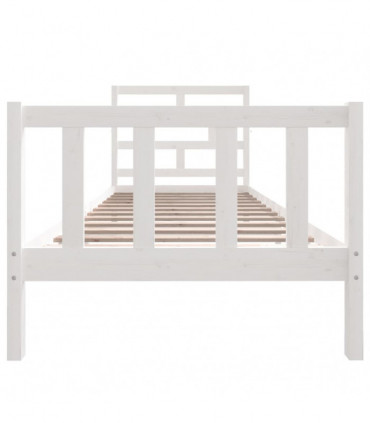 Bed Frame White Solid Wood Pine 90x190 cm 3FT Single