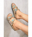 Double Buckle Jewelled Sandals