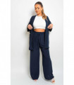 Drawstring Gathered Waist Wide Leg Trouser