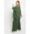 Drawstring Gathered Waist Wide Leg Trouser