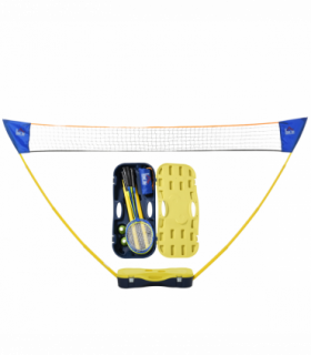 Foldable Badminton Net Set w/ 2 Pairs of Rackets 2 Nylon Shuttlecocks HOMCOM