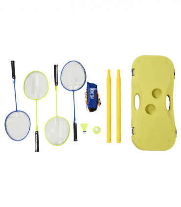 Foldable Badminton Net Set w/ 2 Pairs of Rackets 2 Nylon Shuttlecocks HOMCOM