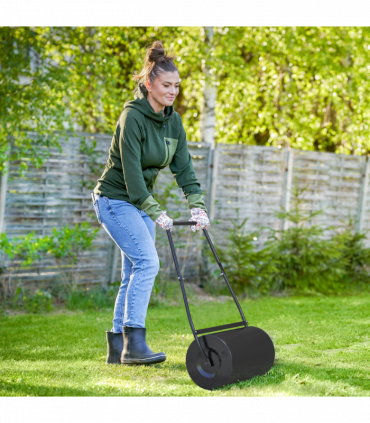 Garden Lawn Roller 38L Steel Push Grass Mower Water Sand Filled Durhand