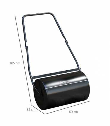 Garden Lawn Roller 38L Steel Push Grass Mower Water Sand Filled Durhand