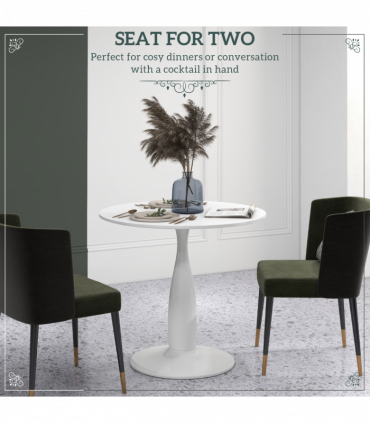 HOMCOM Round Dining Table with Steel Base for Living Room, Dining Room