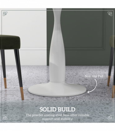 HOMCOM Round Dining Table with Steel Base for Living Room, Dining Room