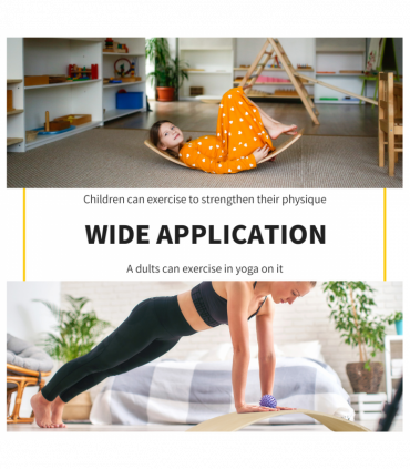 HOMCOM Wood Wobble Board W/ Ropes, Baby Rocker Balance Board for Kids, Adults