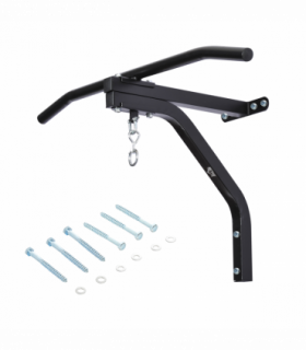 Heavy Punch Bag Hanger Wall Mount Chain Swivel Bracket Bar Steel, Black HOMCOM