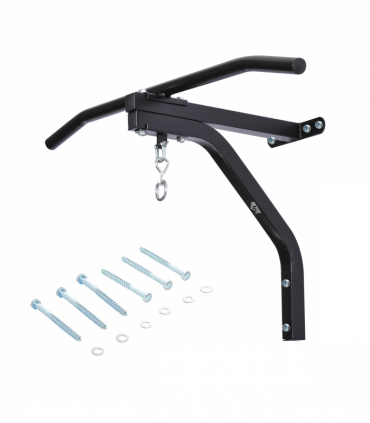 Heavy Punch Bag Hanger Wall Mount Chain Swivel Bracket Bar Steel, Black HOMCOM
