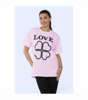 Ladies Love Printed Short Sleeve T-Shirt Top