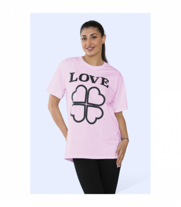 Ladies Love Printed Short Sleeve T-Shirt Top