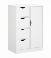Modern Storage Cabinet Organizer with 4 Drawers and 1 Shelf, White