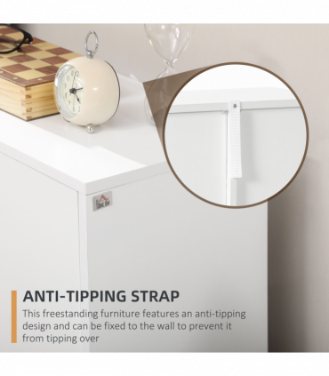 Modern Storage Cabinet Organizer with 4 Drawers and 1 Shelf, White