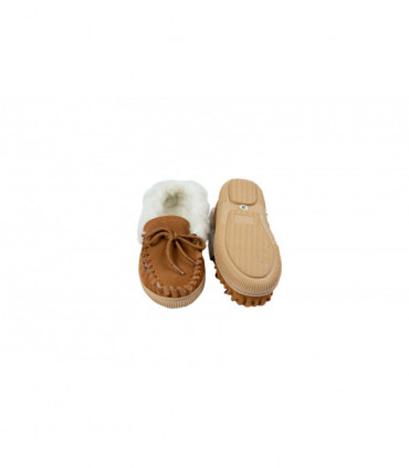 Nordvek Childrens Suede Moccasin Slippers - Rubber Sole - 435-100
