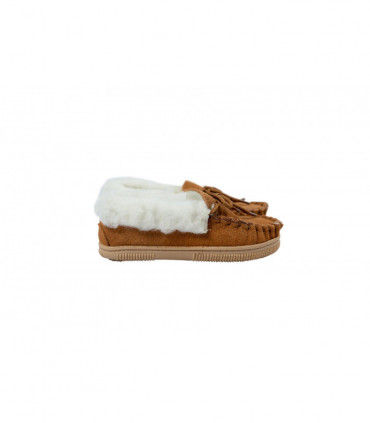 Nordvek Childrens Suede Moccasin Slippers - Rubber Sole - 435-100