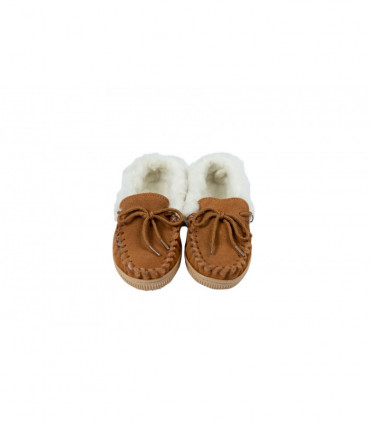 Nordvek Childrens Suede Moccasin Slippers - Rubber Sole - 435-100