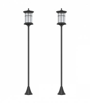 Outsunny LED Outdoor Solar Post Lights, Waterproof IP44, Cool White, 2 Pack