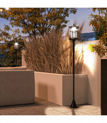 Outsunny LED Outdoor Solar Post Lights, Waterproof IP44, Cool White, 2 Pack