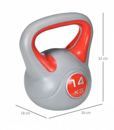 SPORTNOW 14kg Kettle Bell with Handle for Home Gym, Red and Grey