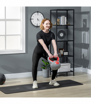 SPORTNOW 14kg Kettle Bell with Handle for Home Gym, Red and Grey