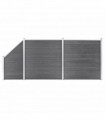 WPC Fence Set 2 Square + 1 Slanted 446x186 cm Grey