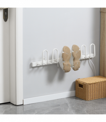 Wall Mounted Electric Shoe Dryer Shoe Warmers for Boots 3 Pairs White HOMCOM