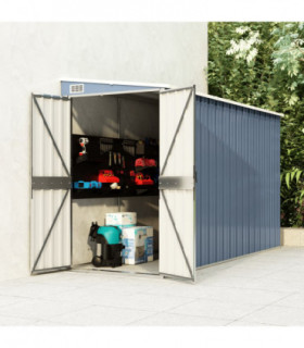 Wall-mounted Garden Shed Grey 118x288x178 cm Galvanised Steel