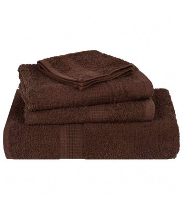 vidaXL 6 Piece Towel Set Brown 360 gsm 100% Cotton