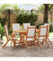 vidaXL 7 Piece Garden Dining Set Solid Wood Acacia and Textilene