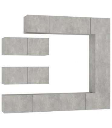 vidaXL 7 Piece TV Cabinet Set Concrete Grey Engineered Wood