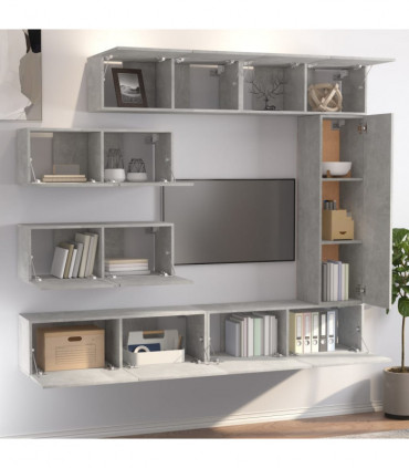 vidaXL 7 Piece TV Cabinet Set Concrete Grey Engineered Wood