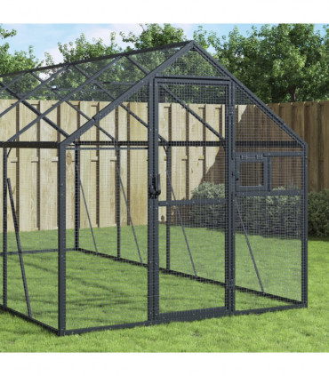 vidaXL Aviary Anthracite 1.79x6x1.85 m Aluminium
