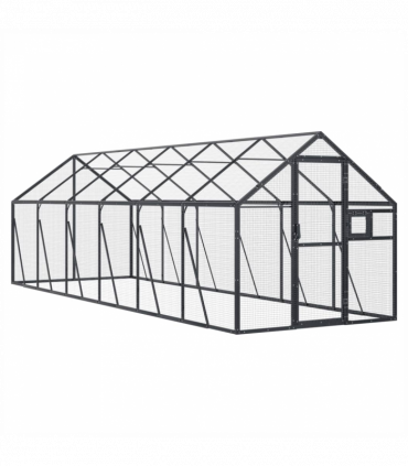 vidaXL Aviary Anthracite 1.79x6x1.85 m Aluminium