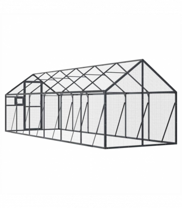 vidaXL Aviary Anthracite 1.79x6x1.85 m Aluminium