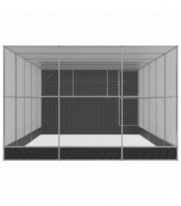 vidaXL Aviary with Extension Silver 704x303x216 cm Steel