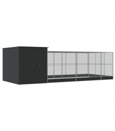 vidaXL Aviary with Extension Silver 704x303x216 cm Steel