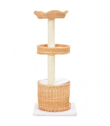 vidaXL Cat Tree with Sisal Scratching Post Natural Willow Wood