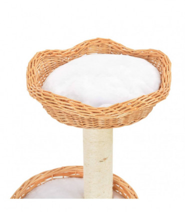 vidaXL Cat Tree with Sisal Scratching Post Natural Willow Wood