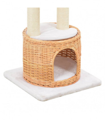 vidaXL Cat Tree with Sisal Scratching Post Natural Willow Wood